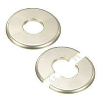 2-Pack Wall Split Flange, for 32mm OD Pipe ABS Escutcheon Plate Round Self-Adhesive Plumbing Cover Plates [Gold Tone]