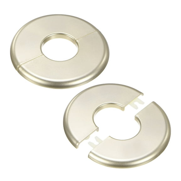 2-Pack Wall Split Flange, for 32mm OD Pipe ABS Escutcheon Plate Round Self-Adhesive Plumbing Cover Plates [Gold Tone]