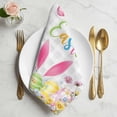 thumbnail image 2 of Happy Easter Cloth Napkins, Spring Watercolor Bunny Eggs Flower Grey Plaid Washable and Reusable Dinner Napkins Set of 2, Table Napkin for Kitchen Party Birthday Wedding Hotel Housewarming 20"x20", 2 of 9