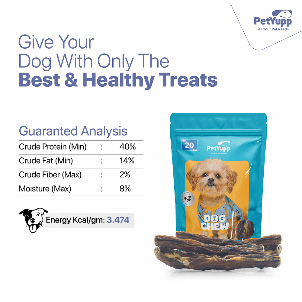 PetYupp Beef Tails Dog Chew Treats 20 Count