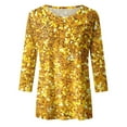 thumbnail image 3 of Sequin Tops for Women 3/4 Sleeve Loose Fit Dressy Sparkly Blouses Round Neck Fashion Party Glitter Shirts, 3 of 4