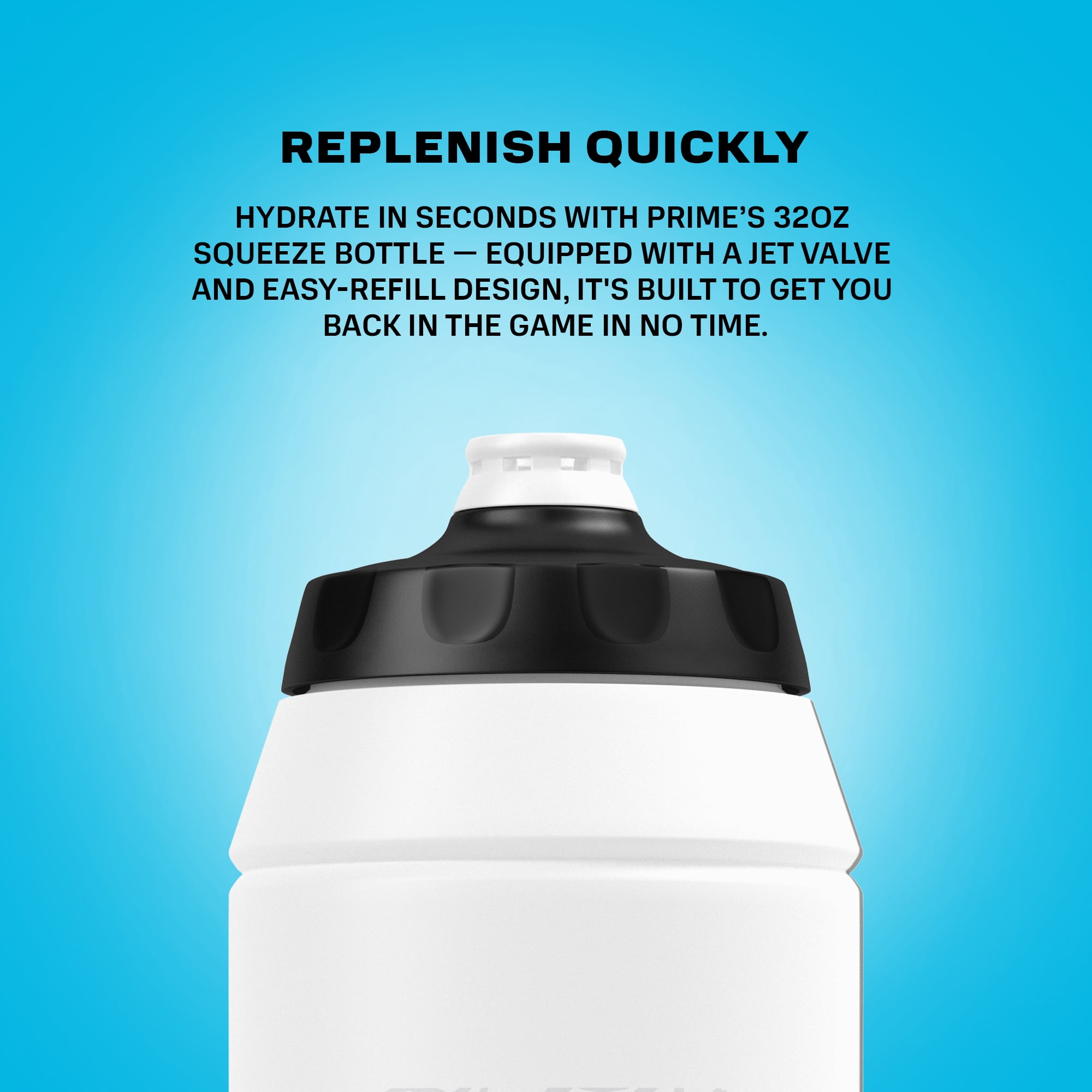 Prime Hydration, Squeeze Sports Water Bottle, White Graffiti, 32 fl oz