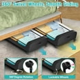 thumbnail image 3 of Under Bed Storage with Wheels, 2 Pack Under Bed Storage Containers, Under Bed Shoe Storage Organizer, Rolling Under Bed Metal Drawer for Clothes, Black, 3 of 8
