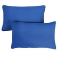 thumbnail image 5 of Sunbrella Sorra Home  Canvas Indoor/Outdoor Corded Lumbar Pillows (Set of 2) Canvas True Blue 14 in x 24 in, 5 of 5