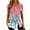 Multicolor, variant on Women's Plus Size Tops Summer Short Sleeve Floral Tie Dye Print T Shirts Fashion Womens Casual Printed Square Neck Short Sleeve Buttons Tops Loose Blouses Orange