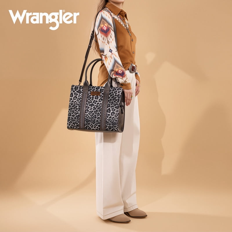 Wrangler Large Tote Bag for Women Shoulder Purse with Strap Vintage Top-Handle Handbags