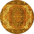 thumbnail image 1 of Ahgly Company Machine Washable Indoor Round Persian Yellow Traditional Area Rugs, 3' Round, 1 of 4