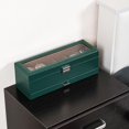 thumbnail image 4 of ProCase Caja para Reloj de 6 Ranuras, Estuche Organizador de Relojes de 2 Pisos con Tapa Vidrio Anti-polvo Almacenaje Guardarrelojes para Hombres y Mujeres (Verde), 4 of 15