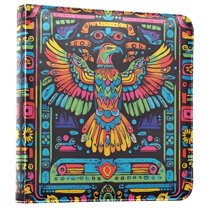 FORMRS 3 Ring Photo Album 4"x6" Self Adhesive Large Capacity PU Leather Cover, Abstract Eagle