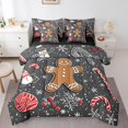 thumbnail image 1 of Gingerbread Man Bed in a Bag King Size Comforter Set 7 Pieces,Snowman Bedding Sets Merry Christmas Decorations Elk Deer Sheet Set with Comforter,Snowflake Xmas Candy Bed Set, 1 of 6