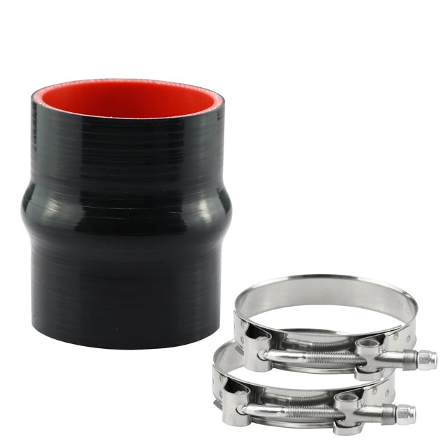 Ucreative Manguera de acoplador de joroba recta reforzada de 4 capas de silicona negra de 4 longitudes (30 (76 mm))