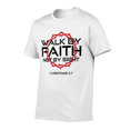 thumbnail image 4 of 100% Cotton Jesus Walk By Faith Christian T-Shirt Round Neck Short Sleeve T-Shirt Women's Men's Graphic Tee Women's Men Graphic Tee, 4 of 6