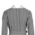 thumbnail image 4 of Cenuakty Women Dress, Chiffon Tops, Striped Asymmetrical Hem Long Sleeve V-Neck Blouse High Waits Waistband, 4 of 9