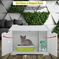 thumbnail image 2 of Bestpet Cat Litter Box Enclosure Covered Litter Box Enclosed Cat House Condo Side Table Hidden Cat Washroom Enlarged Cat Litter Cabinet Cat Furniture Litter Tray with Door，White, 2 of 7