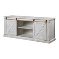 thumbnail image 3 of Furniture of America Nimmer Sliding Door with 6-Shelf Wood Antique White TV Stand, 3 of 7