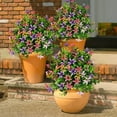 thumbnail image 7 of Artificial Boxwood Topiary Ball Bushes with Purple Flowers, Ongmies 24-Inch Artificial Boxwood Topiary Tree with Flowers – Faux Plants for Outdoor Garden, Porch, Patio, and Yard Decor, 7 of 7