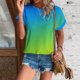 thumbnail image 1 of mfyjkho Tops Elegantes Para Mujer, Camiseta De Manga Corta Con Cuello Redondo Y Dobladillo Curvo Estampada A La Moda Para Mujer Tops Para Salir Xxl, 1 of 7