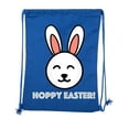 thumbnail image 2 of Easter Basket Backpack Bulk Cotton Drawstring Cinch Bags Easter Bunny Gift Bags - Hoppy Easter, 2 of 2