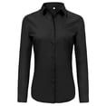 thumbnail image 1 of Camisa Ruisin para mujer, cómoda, con botones, manga larga, talla M, color negro, 1 of 1
