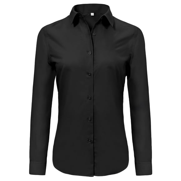 Camisa tipo túnica Ruisin para mujer, manga 3/4, con botones, color negro, talla S