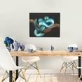 thumbnail image 5 of Susaid Blue Viper Snake Pattern Canvas Wall Decor Poster Framed Artwork Decoration for Bedroom Home Office Ready to Hang,Horizontal, 5 of 6