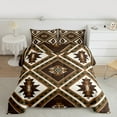 thumbnail image 2 of jejeloiu Vintage Boho Aztec Full Size Comforter Sets,Geometric Rhombus Triangle Bedding Comforter Set,Beige Brown Bedding Sets For Teens,Ultra Soft Home Decor Reversible,3 Pieces, 2 of 8