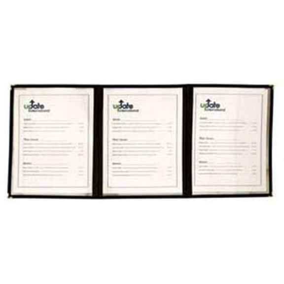 Update International MCV-3BK 9.25 in. x 12 in. Triple Fold Menu Covers