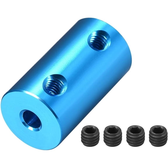 5mm to 5mm Bore Rigid Coupling, Blue Aluminum Alloy Shaft Coupler Connector for 3D Printers, CNC Machines & Stepper Motors (L25 x D14)