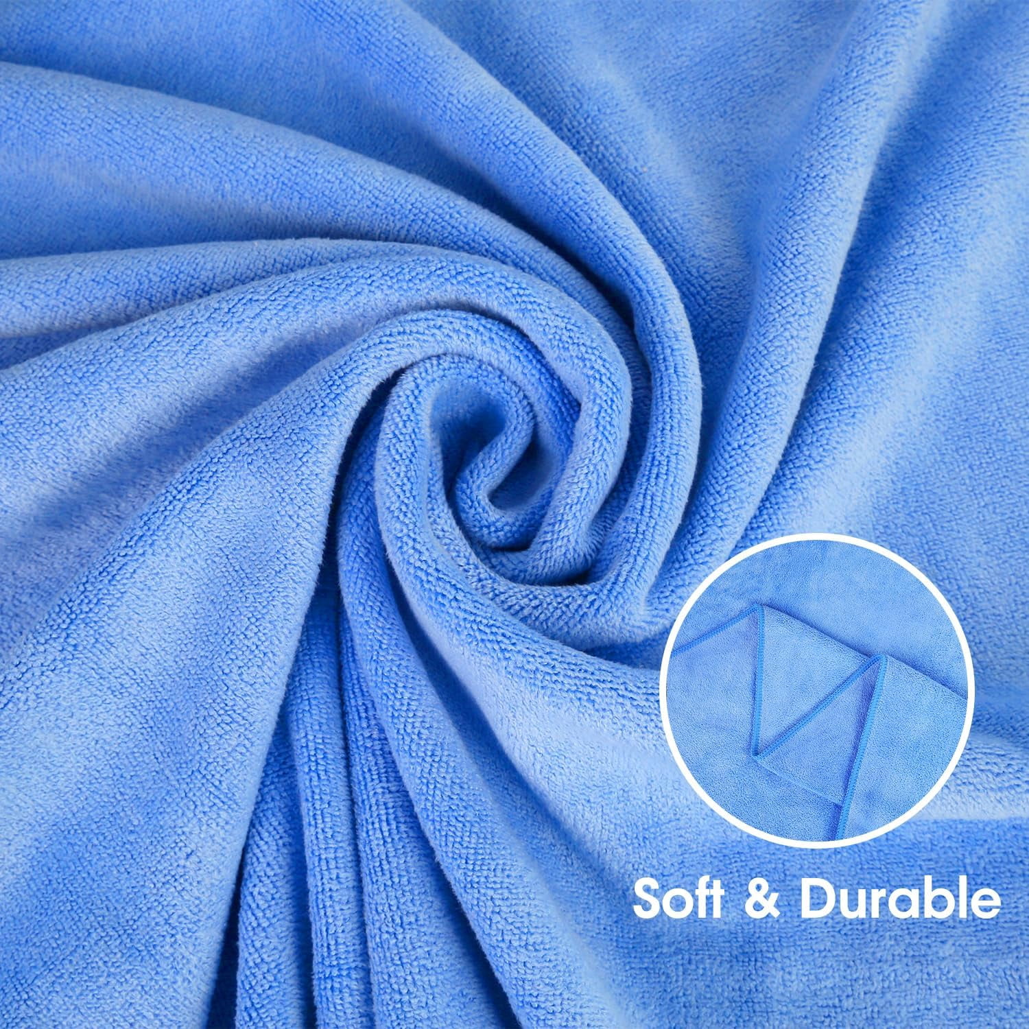 JML Microfiber Bath Towels, Bath Towel Sets 6 Pack(27" x 55") - Extra Absorbent, Fast Drying, Multipurpose for Bath, Swimming, Fitness, Sports, Yoga, Blue