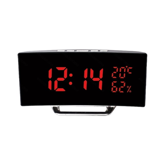 Reloj electrónico Cateissary de pantalla curva duradera escritorio multifuncional luz roja