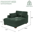 thumbnail image 5 of DREAMSIDEA Oversized Chaise Lounge for Living Room Modern Corduroy Sofa with Right Armrest Indoor Lounge Chair,Hunter Green, 5 of 9
