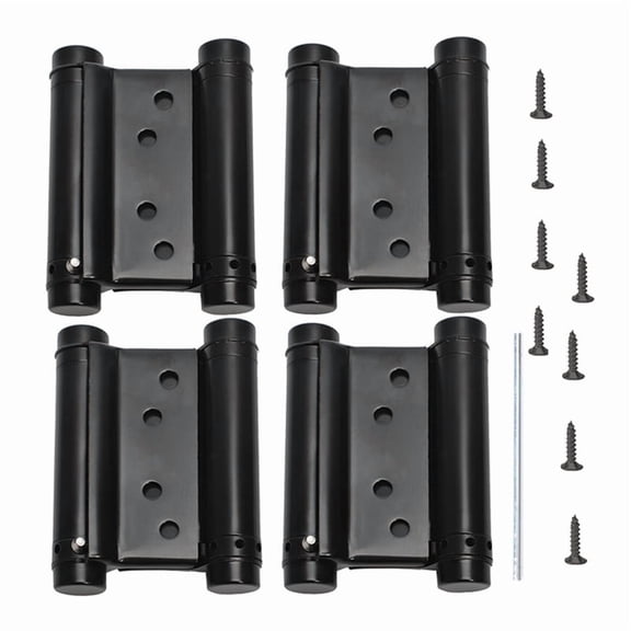 4 * Double Action Spring Hinges 1 * Including Pins 1 set * Screws-Black