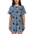 thumbnail image 1 of Fotbe Astronaut Conjunto de Pijama Estampado para Mujer, 2 Piezas, Ropa de Dormir con Camiseta de Manga Corta y Shorts Suaves-Medium, 1 of 6