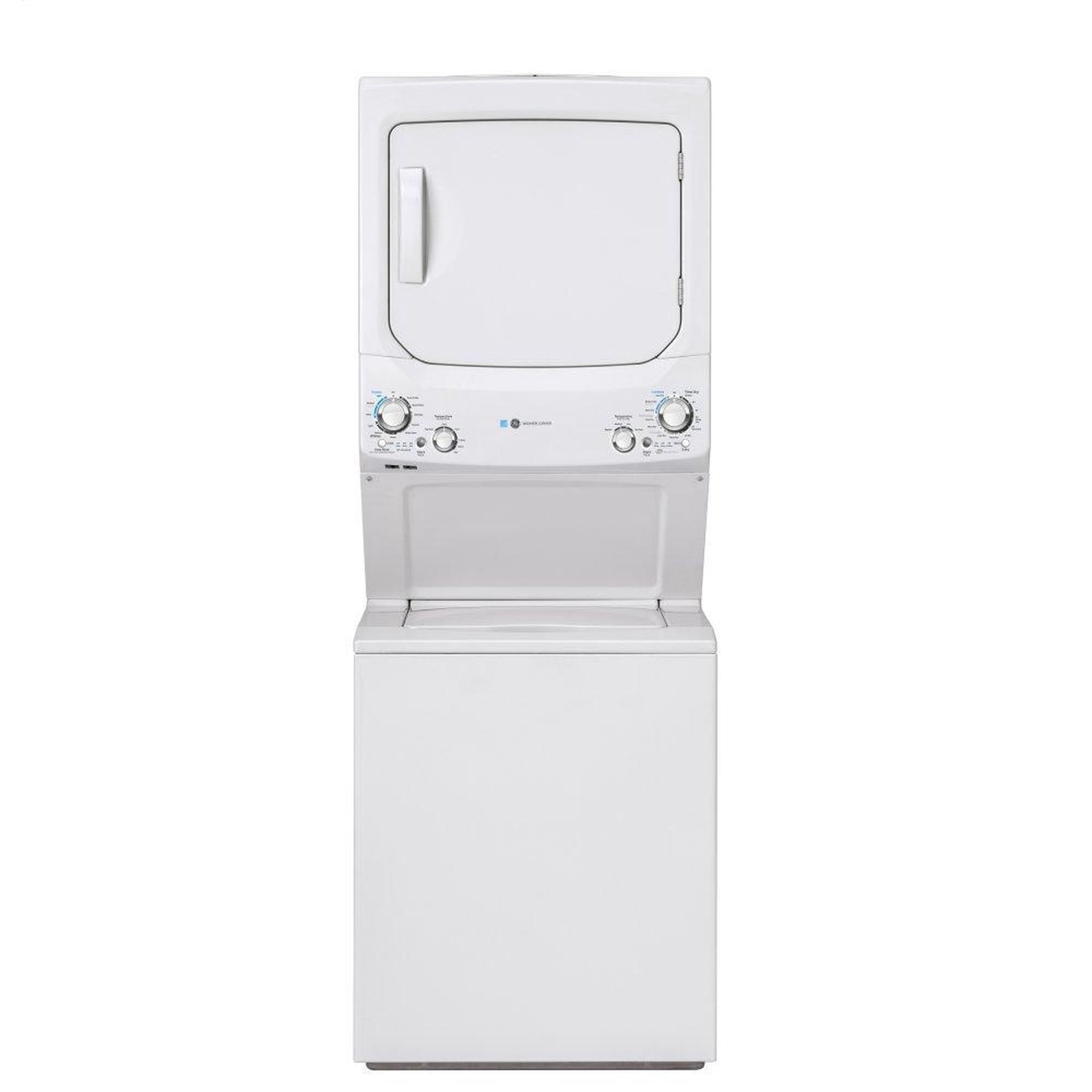 GE Unitized Spacemaker(R) ENERGY STAR(R) 3.9 cu. ft. Capacity Washer with Stainless Steel Basket and 5.9 Electric Dryer - GUD27EESNWW