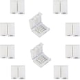 thumbnail image 1 of RGB 5050 LED Strip Connector 4 Pin Quick Connectors for 10mm Wide SMD 5050 RGB Waterproof and Non-Waterproof RGB LED Strip, Free Soldering (10pcs) [Energy Class A++], 1 of 5