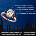 thumbnail image 2 of Gem Stone King 2.70 Ct Oval Peach Morganite Blue Sapphire 18K Rose Gold Plated Silver Ring, 2 of 6