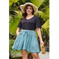 thumbnail image 2 of Romper Keluummi de verano de talla grande para mujer con mangas onduladas, 2 of 8
