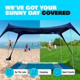 thumbnail image 6 of SUN NINJA 10x10 FT Pop-Up Beach Tent with Sand Shovel, Pegs & Stability Poles – Turquoise Sun Shelter for Beach, Camping & Outdoor Activities, 6 of 8