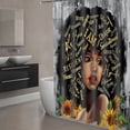 thumbnail image 3 of Black Girl Shower Curtain African American Shower Curtains African Shower Curtains for Bathroom 72x72 Inch, 3 of 7
