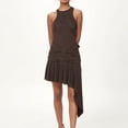 thumbnail image 1 of WILLBEST Vestidos Cortos Para Mujer Border Spring Nueva Moda Para Mujer Color Sólido Belleza Sin Mangas Cinturón Doble Cintura Vestido Con Dobladillo Irregular Para Mujer, 1 of 3