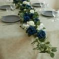 thumbnail image 4 of AYktou 5.91FT Flower Garland Fake Blue White Roses Flower Vines,Artificial Rose Flower Hanging Silk Rose for Home Hotel Office Wedding Party Garden Indoor Outdoor Decor Wall Decoration, 4 of 7