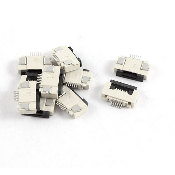 Unique Bargains 10Pcs Clamshell Type Bottom Port 6Pin 0.5mm Pitch FFC FPC Sockets Connector