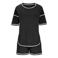 thumbnail image 5 of 2 Piece Loungewear Set for Women Knit Matching Sets Short Sleeve Top with Lounge Shorts 2PCS Outfits, 5 of 5