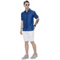thumbnail image 6 of LA LEELA Men's Hawaiian Short Sleeve Holiday Beach Shirt S Stripes Royal Blue Summer Vacation Holiday, 6 of 6