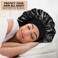 thumbnail image 2 of EUDHYAC 3PCS Extra Large Satin Bonnets for Sleeping, Hair Bonnets for Black Women Braids Curly Hair, H, 2 of 7