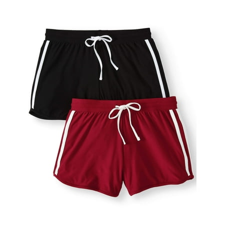 - Juniors' Basic Knit Shorts with Tie-Front 2-Pack Value Bundle