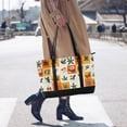 thumbnail image 4 of FORMRS Canvas Laptop Tote Bag for Women with 15.6" Computer Compartments Shoulder Handbag, Cartoon Plants, 4 of 7