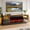 Black, variant on PUKAMI Fireplace tv Stand with 36 inch Fireplace Up to 80" TVs,LED Light Entertainment Center and Storage, 70" Modern Wood Media TV Console with Highlight Cabinet for Living Room