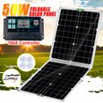 thumbnail image 1 of Panel solar impermeable de salida USB dual plegable de 50 W con controlador 100A (02), 1 of 5