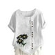 thumbnail image 1 of Vestidos Casuales Para Mujer, Blusas De Mujer De Moda Blusa informal de lino con botones y manga corta estampada para mujer, 1 of 4